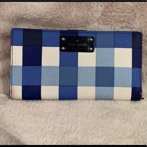kate spade Handbags - Kate Spade Blue Plaid Wallet